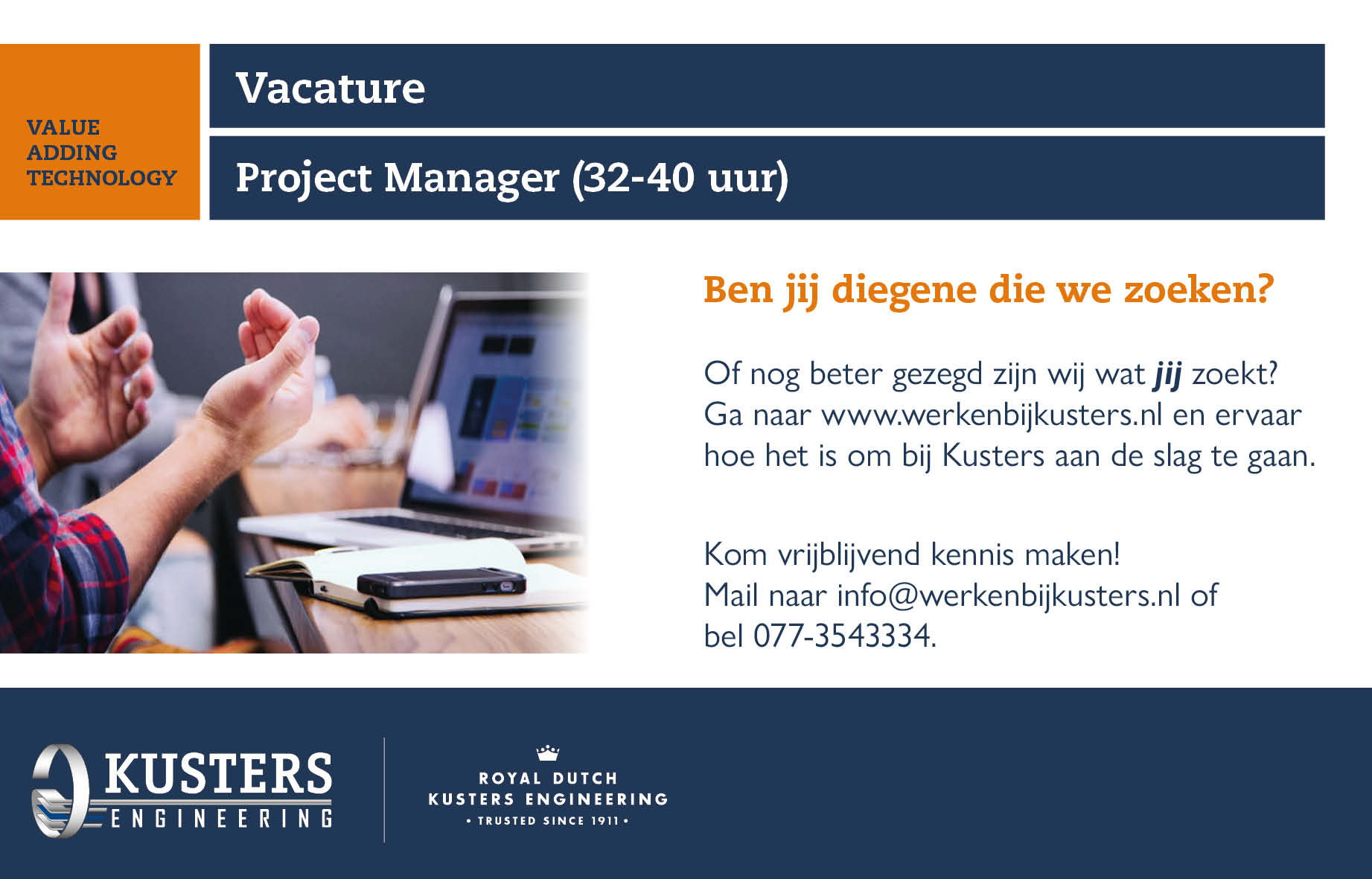 Social post vacature Project Manager 32-40 uur
