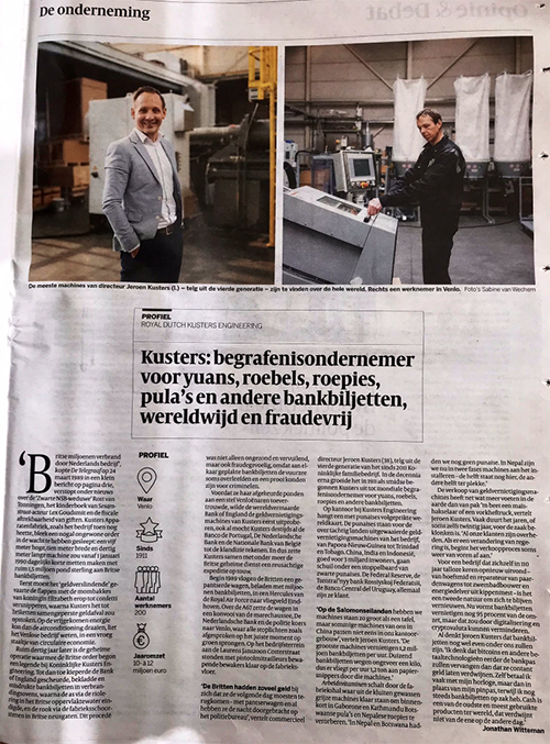 Artikel in de Volkskrant 25 april 2021