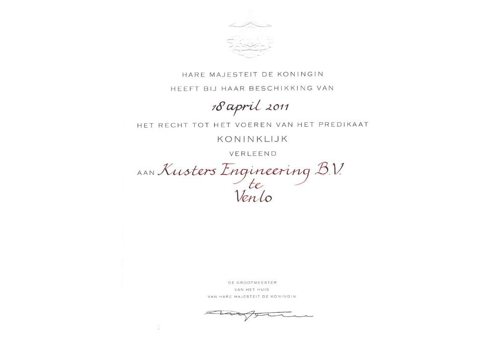 The 'Royal Dutch' certificate